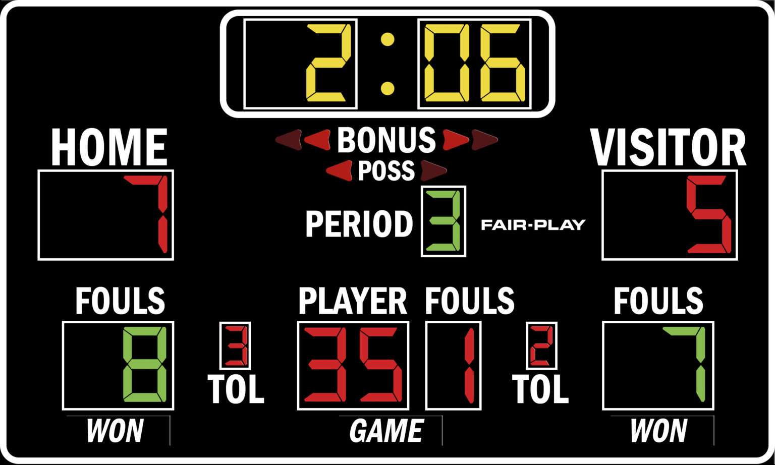 BB17024 Basketball Scoreboard FairPlay Scoreboards