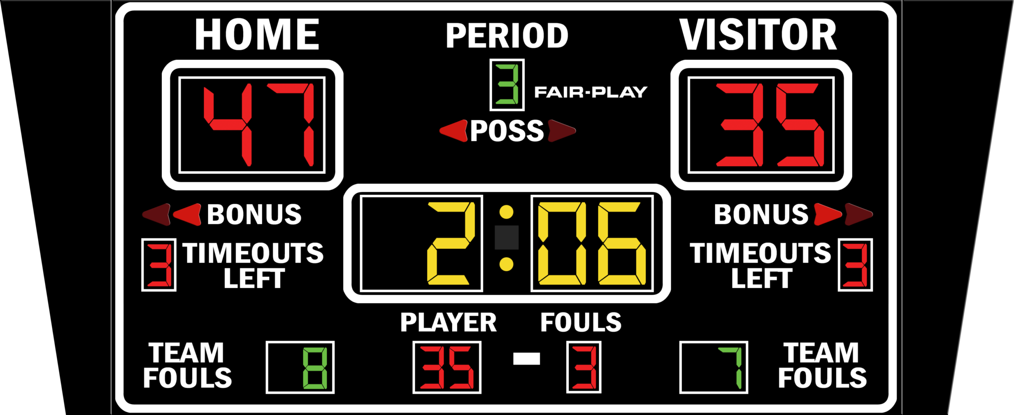 BB-1850-4 Basketball Scoreboard - Fair-Play Scoreboards