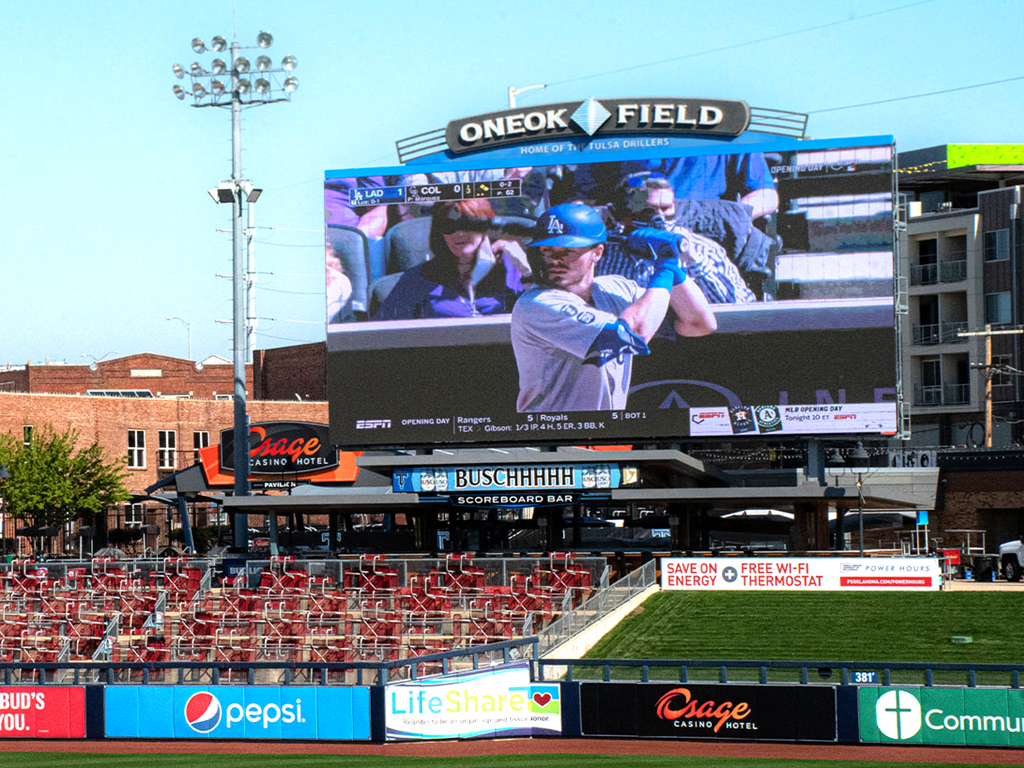 Tulsa Drillers scoreboard